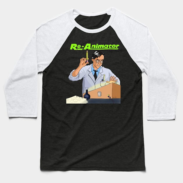 Re-Animator Pencil Test Baseball T-Shirt by DaneDav